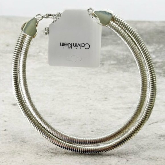 NWT! Calvin Klein Thick WIDE CHAIN NECKLACE COLLAR Adjustable Fastener - Picture 4 of 4